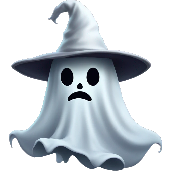 ghost with a witch hat emoji