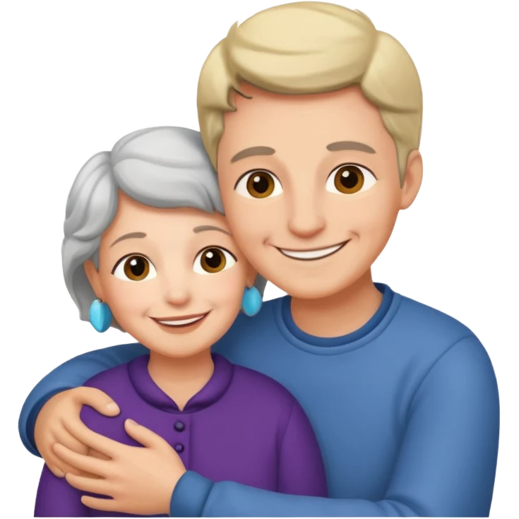 lo mismo que estas haciendo solo coloca alado de la abuela un hombre joven  emoji