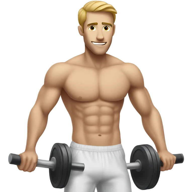 Skinny white guy working out  emoji