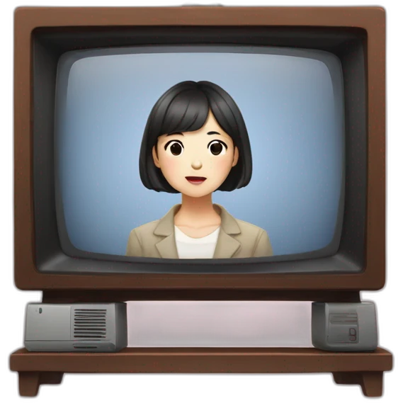 Kim Min-jeong watching television emoji