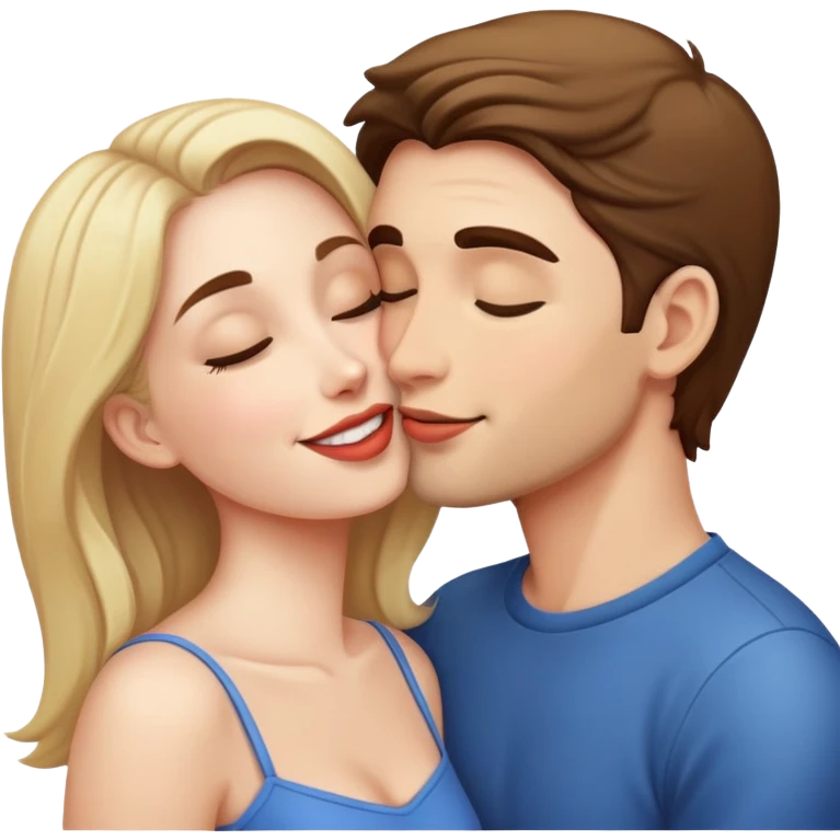 Девушка и парень целуются emoji