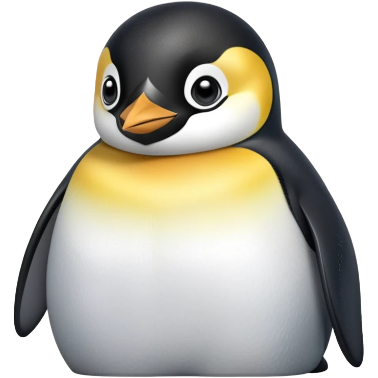 cinematic-emperor-penguin-portrait-emoji,-head-tilted-playfully-and-inquisitively,-with-glossy,-pristine-plumage,-sparkling-eyes-filled-with-curiosity,-simplified-yet-irresistibly-adorable-features, black, large black eyes face emoji