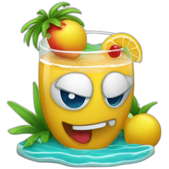 crazy drinking cocktail island emoji