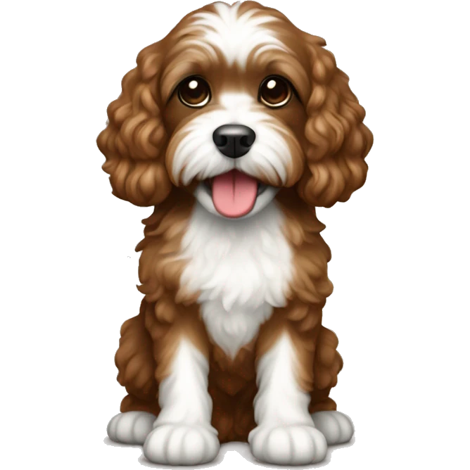 christmas brown cavapoo  emoji