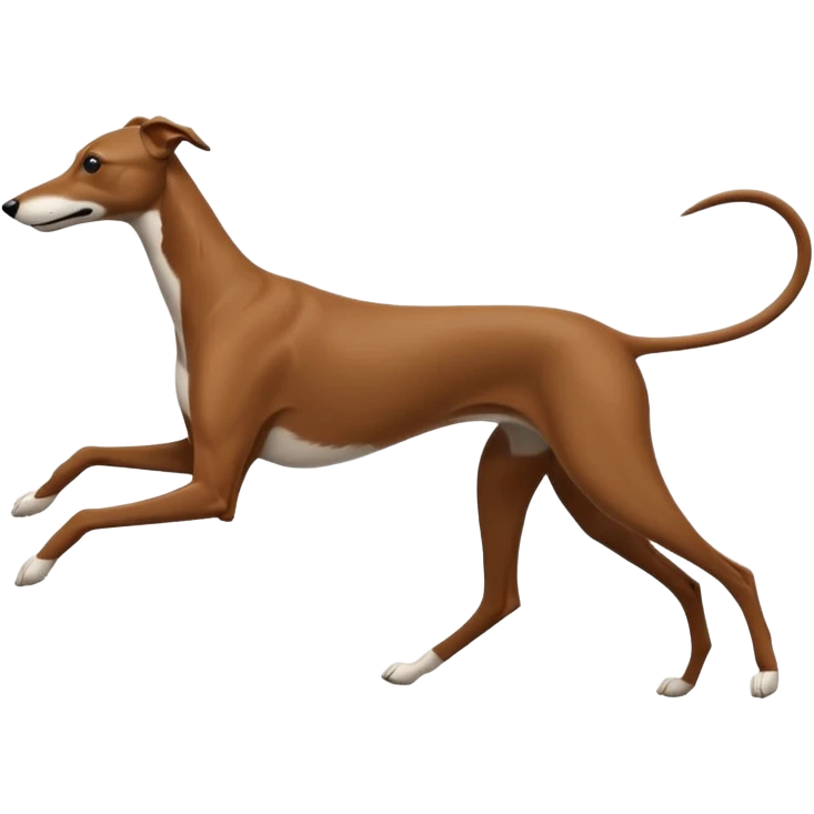 Silouhette of a brown Greyhound running emoji