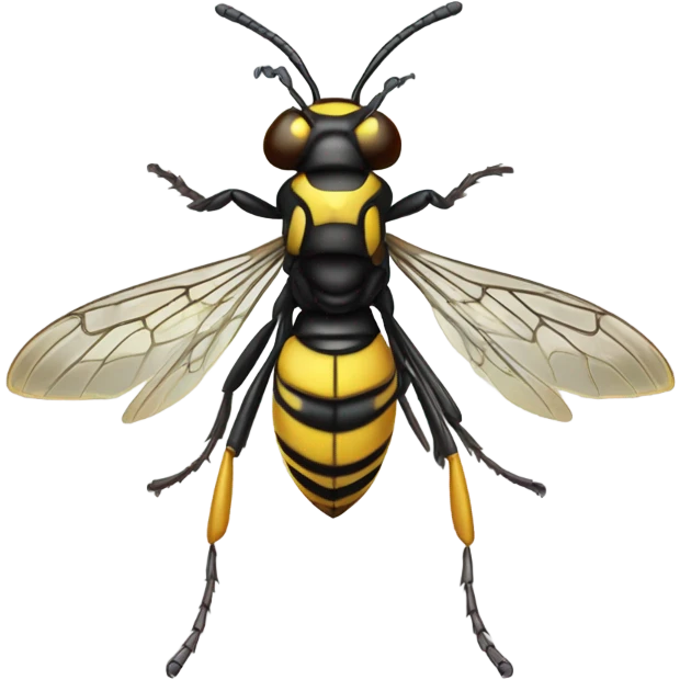 Realistic, scary wasp emoji