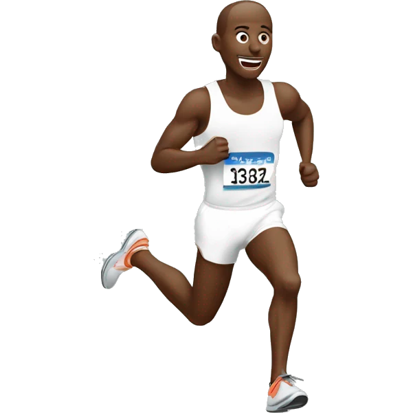 a white marathon runner winning a race emoji