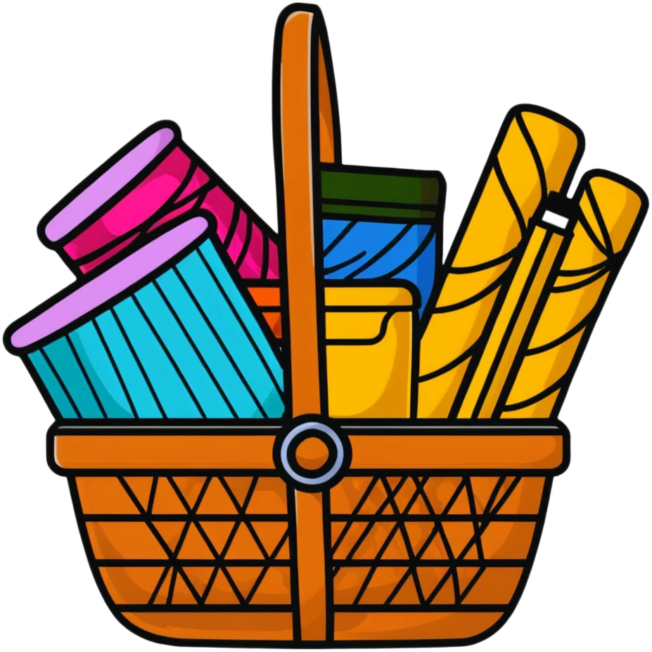 colorful embroidery threads in a basket emoji