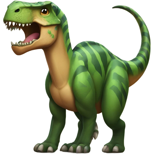 A dinosaur mixed with a tiger with deer antlers emoji