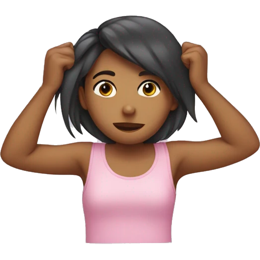 Girl tucking her hair behind her ear shy emoji
