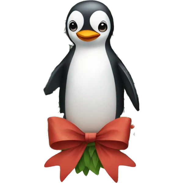 penguin in a wreath emoji