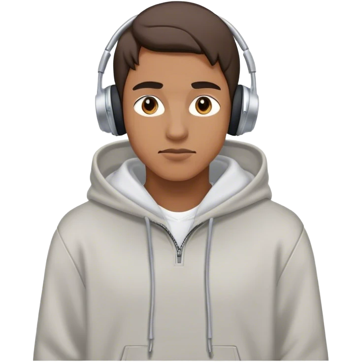 guy with hoodie and earpods, super cool emoji