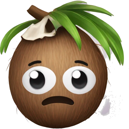 Cute coconut emoji