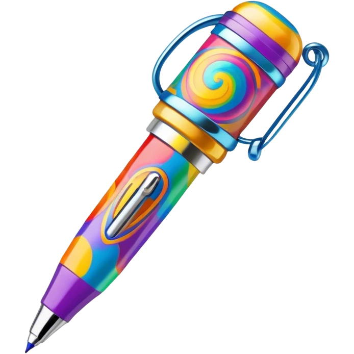 3D, psychedelic colored hippie style pen. Pen only  emoji