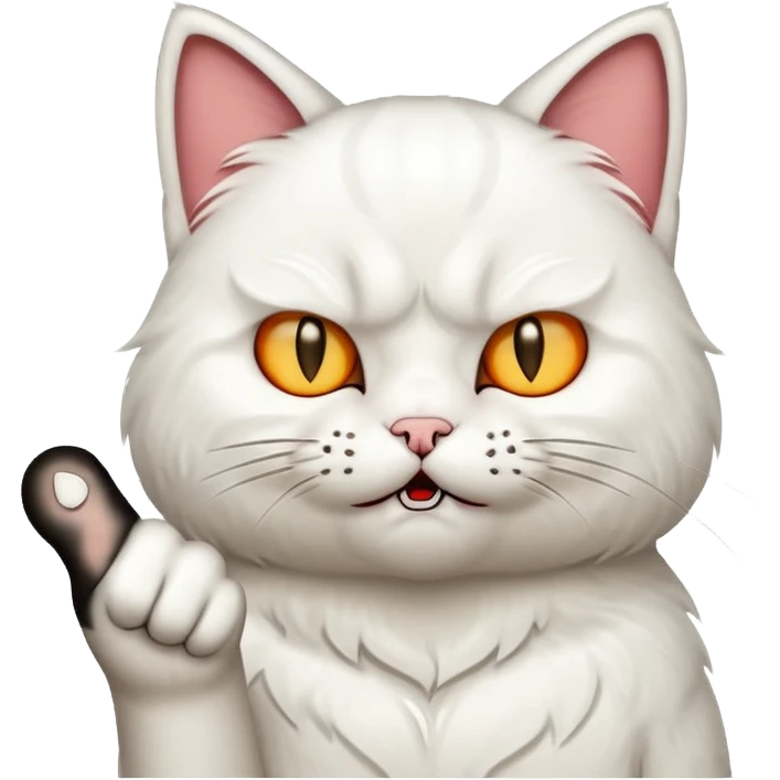 Cat showing middle finger emoji