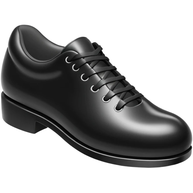 3D Apple-style emoji of a single shoe print on the ground, stylized and simple. Rounded, glossy, smooth shading, white background.
 emoji