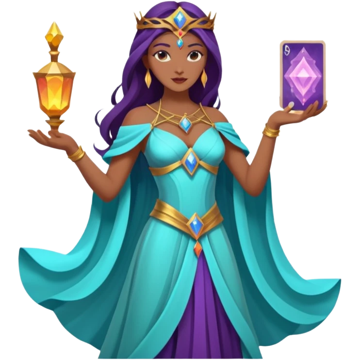 fantasy magic goddess tarot card low poly emoji