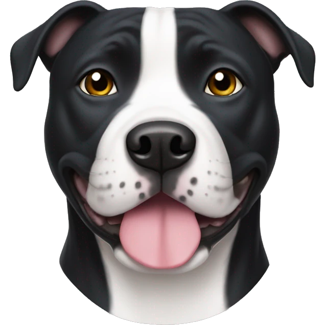 Black staffy white stripe emoji