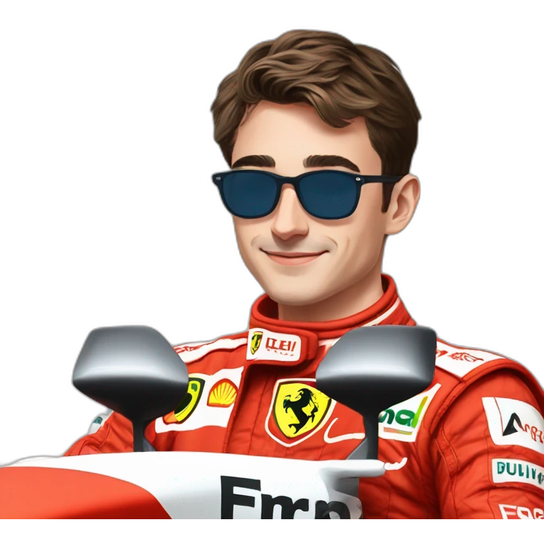 F1 Ferrari avec Charles Leclerc  emoji