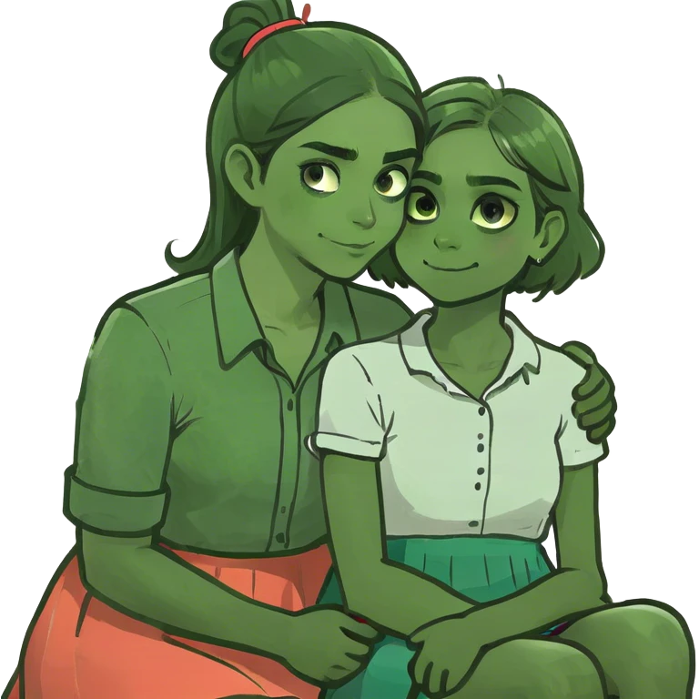 A girl sitting on a boy lap  emoji