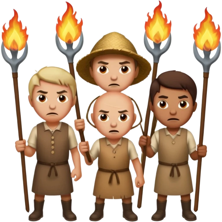 les villagois avec des fourches et des torches emoji