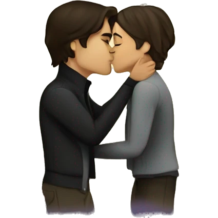 Damon Salvatore and elena Gilbert kissing emoji