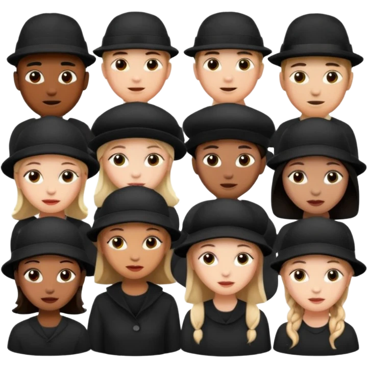 black hat wearing people emoji