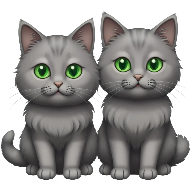 Two grey cats  emoji