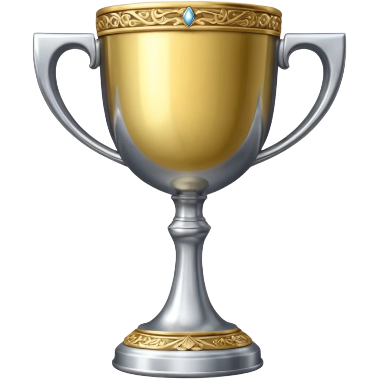 silver goblet trophy, front view, no text emoji