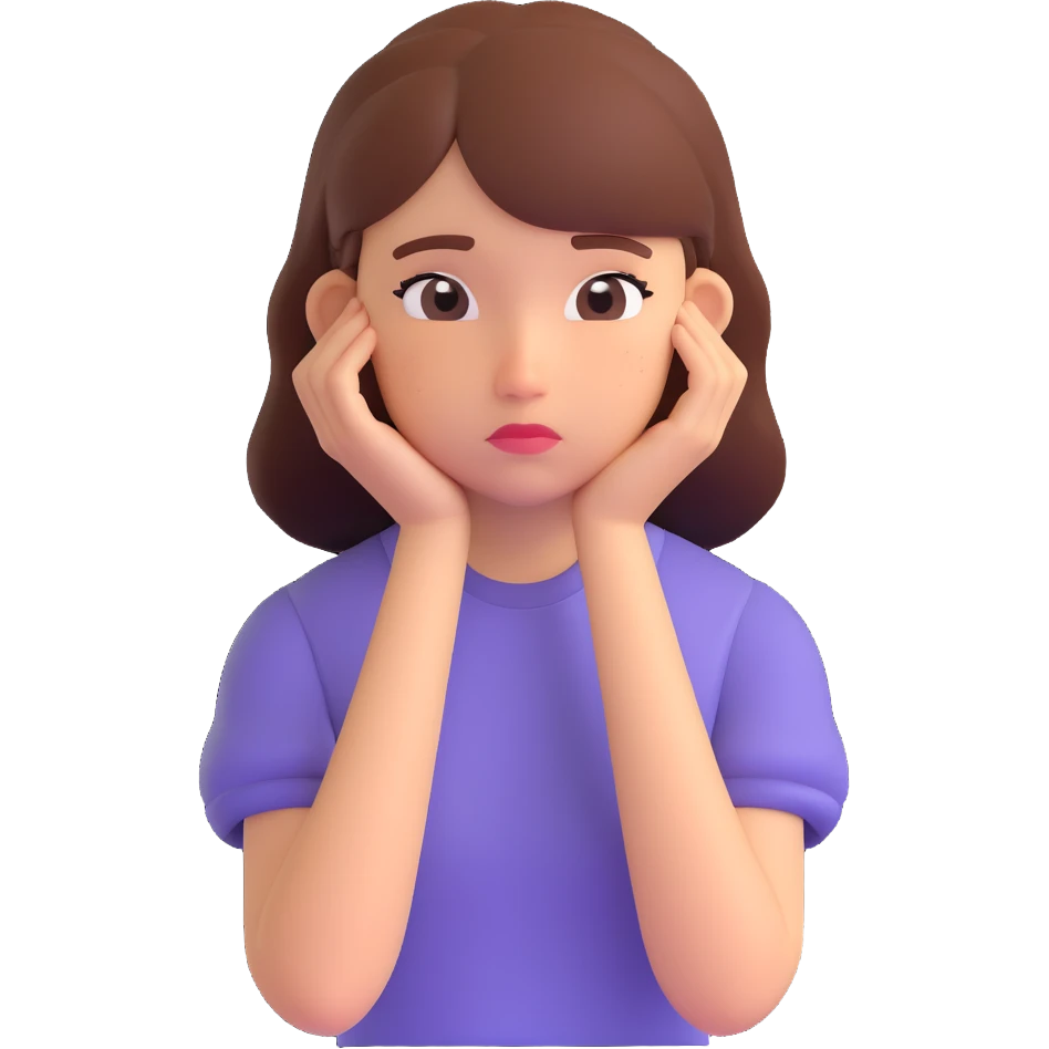 a sad teenage girl student  emoji