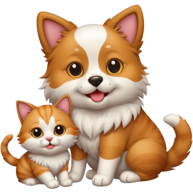 Dog and two cats emoji