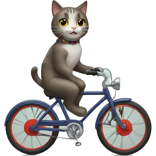 A cat on a bike emoji