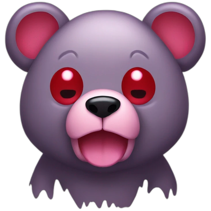 Gloomy bear with red eyes emoji