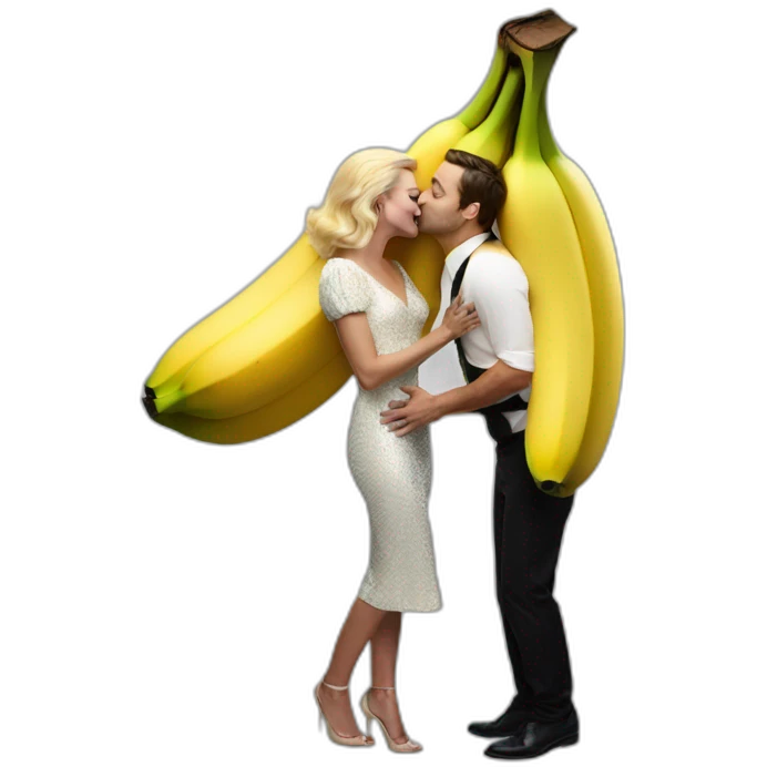 margot robbie kiss banana costume man emoji