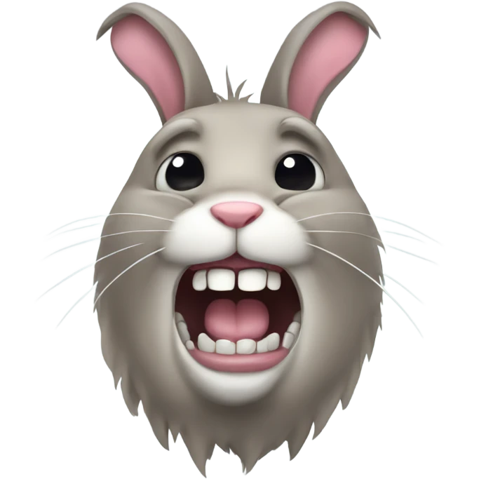 Bunny rabbit with messed up teeth emoji