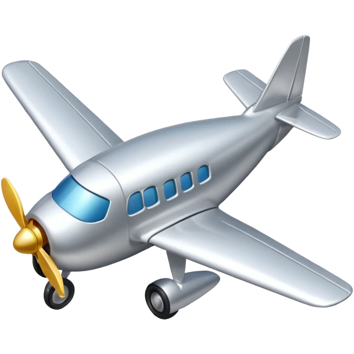 all silver toy plane emoji