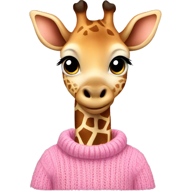 Baby giraffe wearing pink sweater  emoji