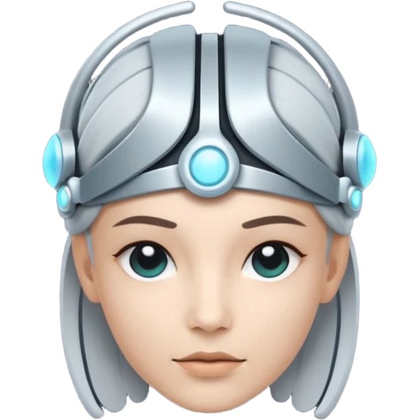 Minimal emoji of a futuristic neural headband with glowing nodes, clean lines, soft sci-fi glow, flat icon style, without human emoji