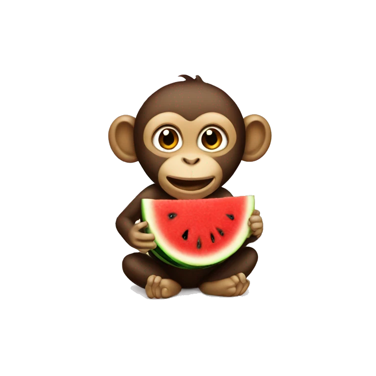 Monkey eating watermelon  emoji