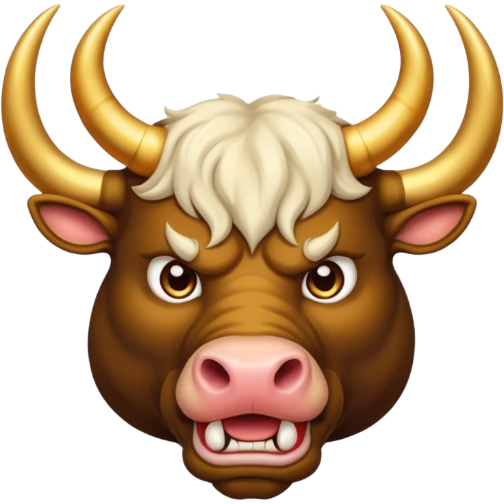 angry winter New Year's with golden horns bull emoji emoji