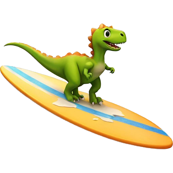 Dinosaur on a surfboard  emoji