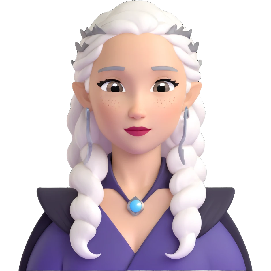 Mother of Dragons Daenerys Targaryen with silver hair, upper body emoji