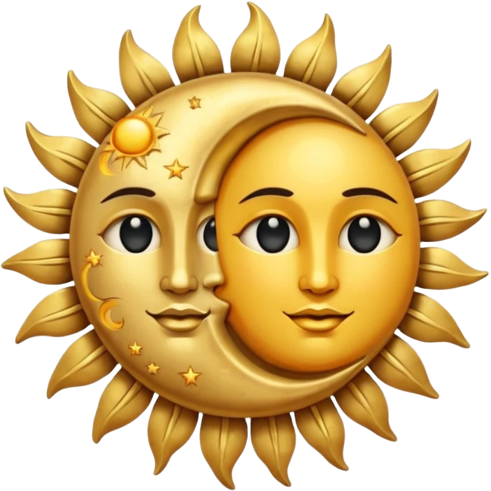 Sun and moon vintage  emoji
