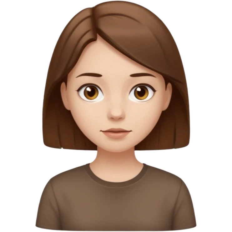 Pale girl brown hair and wearing brown shirt  emoji