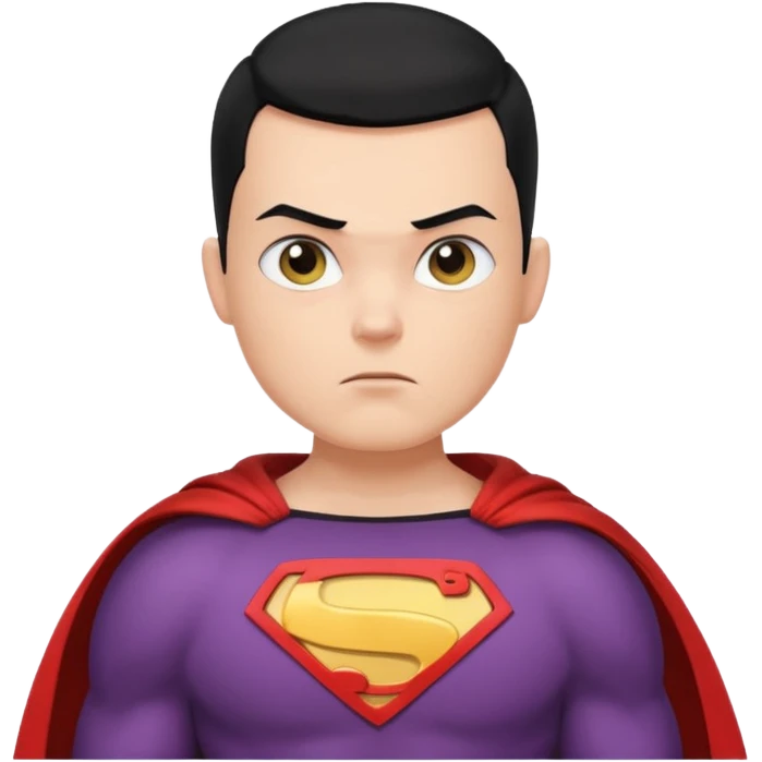 Make a superhero’s filing it’s a human white skin whit buzz cut back hair emoji