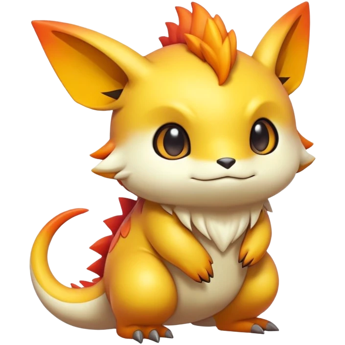 Randomly-colored chibi Fakémon-creature emoji