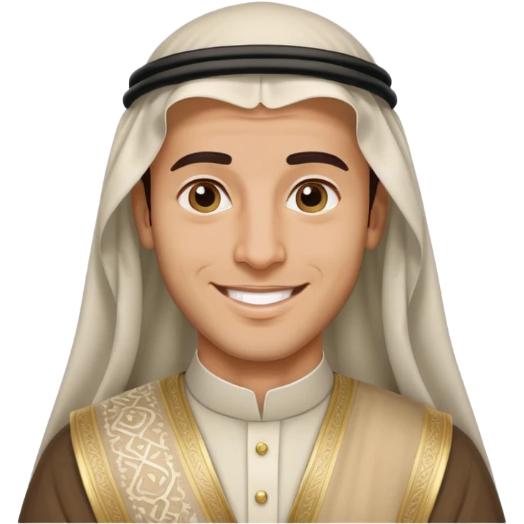 Saudi man in traditional attire smiling emoji