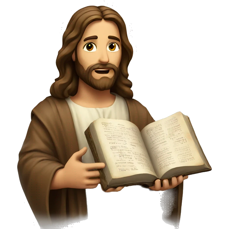 jesus christ with bible emoji