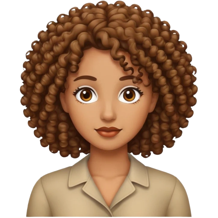 Moça de cabeça cacheadas  emoji