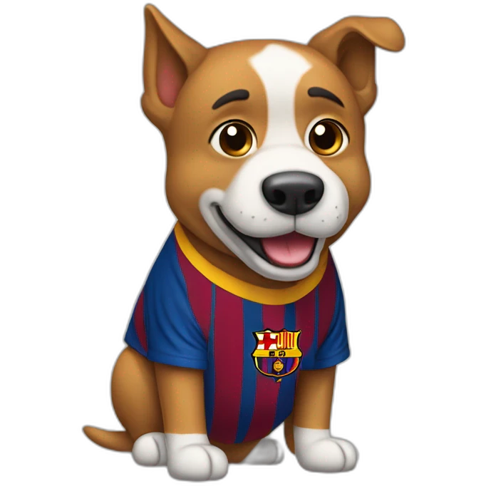 perro con camisa del barcelona fc emoji